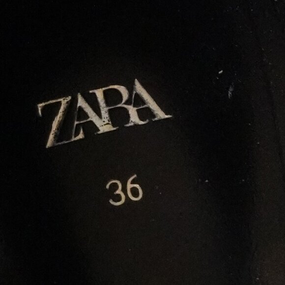 Zara, Hair Fur Curved Block Heel Square Toe Heels, Black - Picture 9 of 10